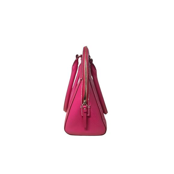 Kate Spade Pink Pebbled Leather Bowling Bag Satchel Vintage - Picture 4 of 12